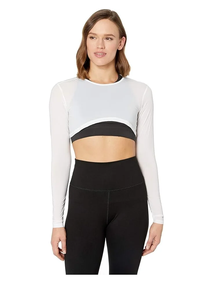 Топ Jamie Sadock Sunsense 35 SPF Lightweight Long Sleeve Crew Neck Crop Layering — изображение 1 из 4, белый