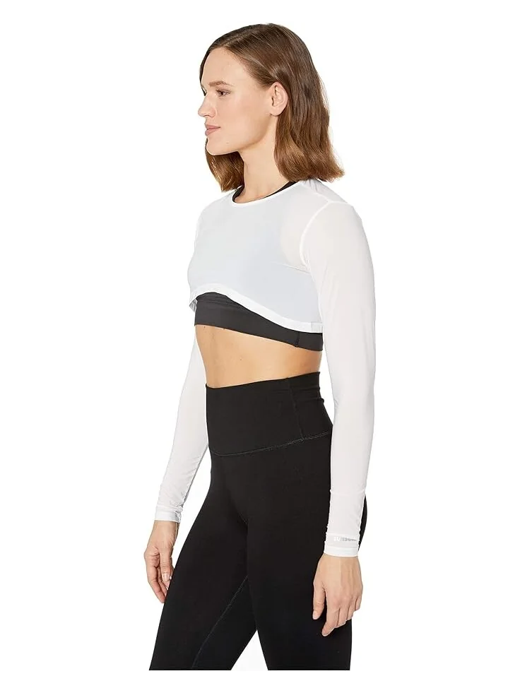 Топ Jamie Sadock Sunsense 35 SPF Lightweight Long Sleeve Crew Neck Crop Layering — изображение 2 из 4, белый