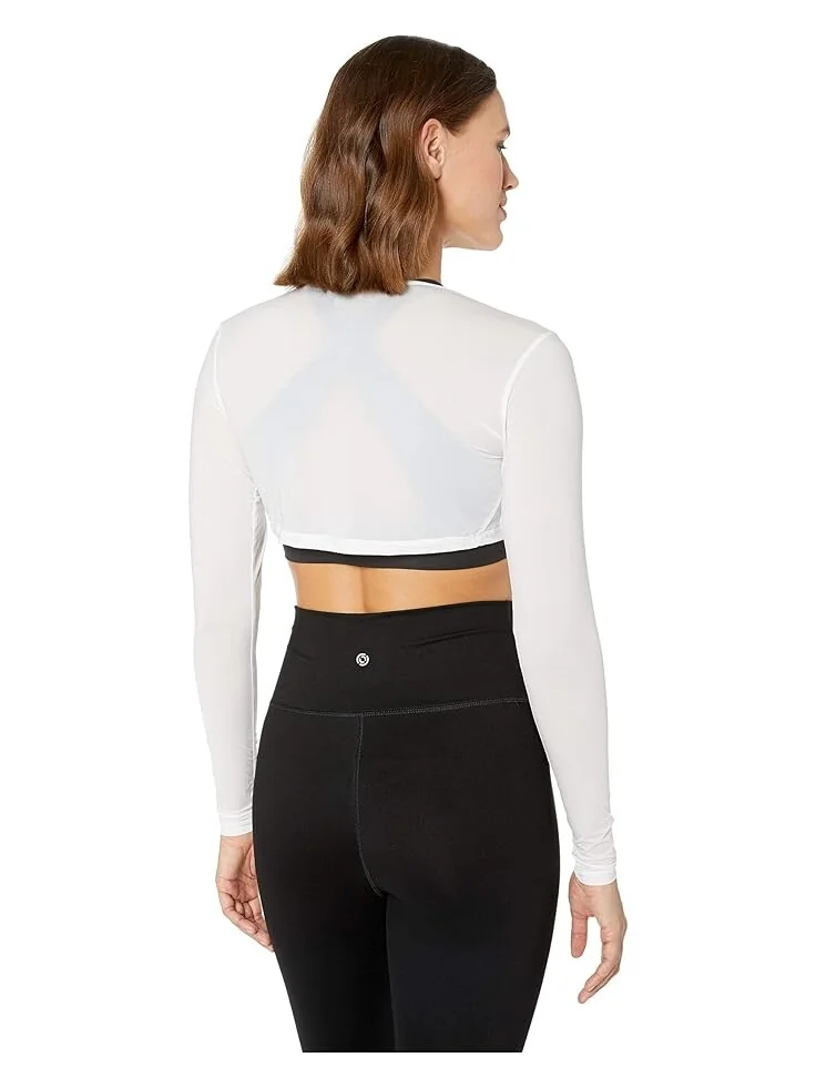 Топ Jamie Sadock Sunsense 35 SPF Lightweight Long Sleeve Crew Neck Crop Layering — изображение 3 из 4, белый