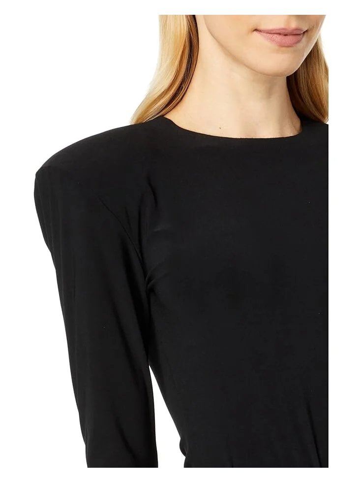 Топ Norma Kamali Shoulder Pad Long Sleeve Crew — изображение 3 из 4, черный