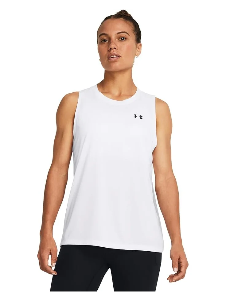 Топ Under Armour Tech Tank Solid — изображение 1 из 2, белый/черный