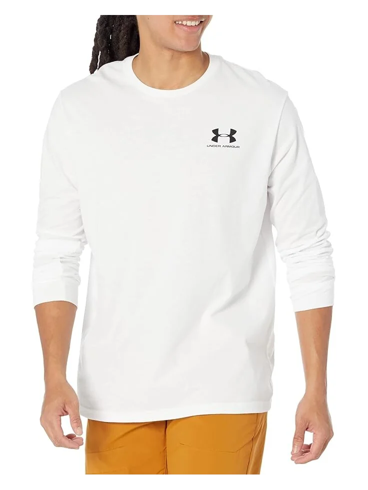 Лонгслив Under Armour Sportstyle Left Chest Long Sleeve — изображение 1 из 2, белый/черный