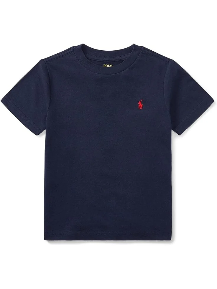 Толстовка Polo Ralph Lauren Kids Short Sleeve Jersey T-Shirt — изображение 1 из 2, темно-синий