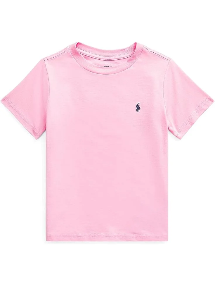 Толстовка Polo Ralph Lauren Kids Short Sleeve Jersey T-Shirt — изображение 1 из 2, розовый