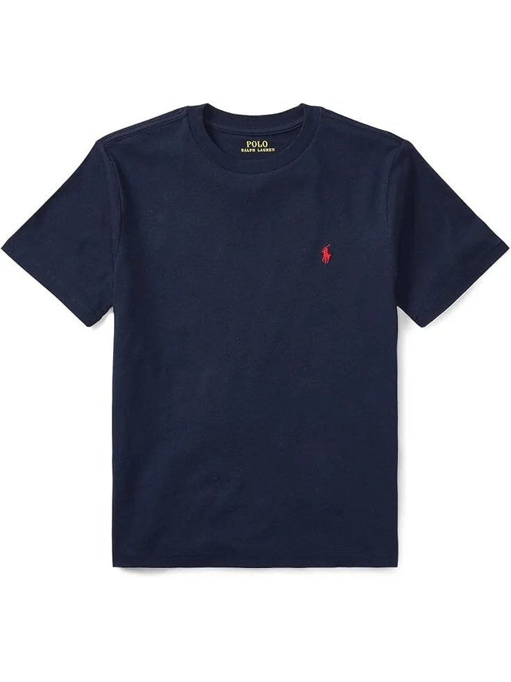 Толстовка Polo Ralph Lauren Kids Short Sleeve Jersey T-Shirt — изображение 1 из 2, темно-синий