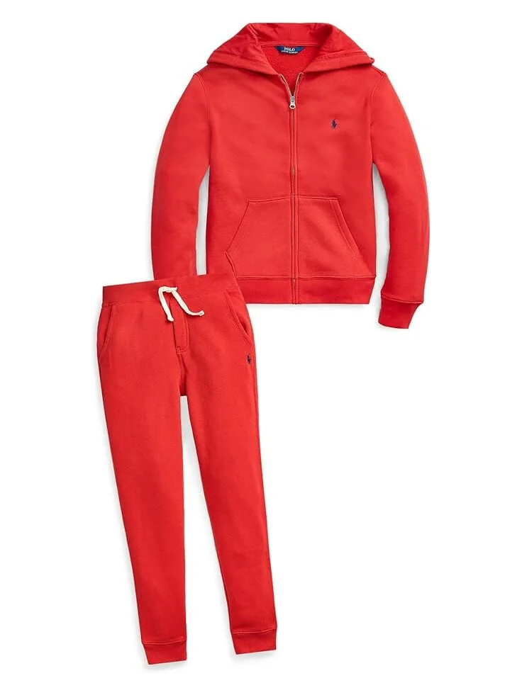 Худи Polo Ralph Lauren Kids Cotton-Blend-Fleece Hoodie — изображение 3 из 4, красный