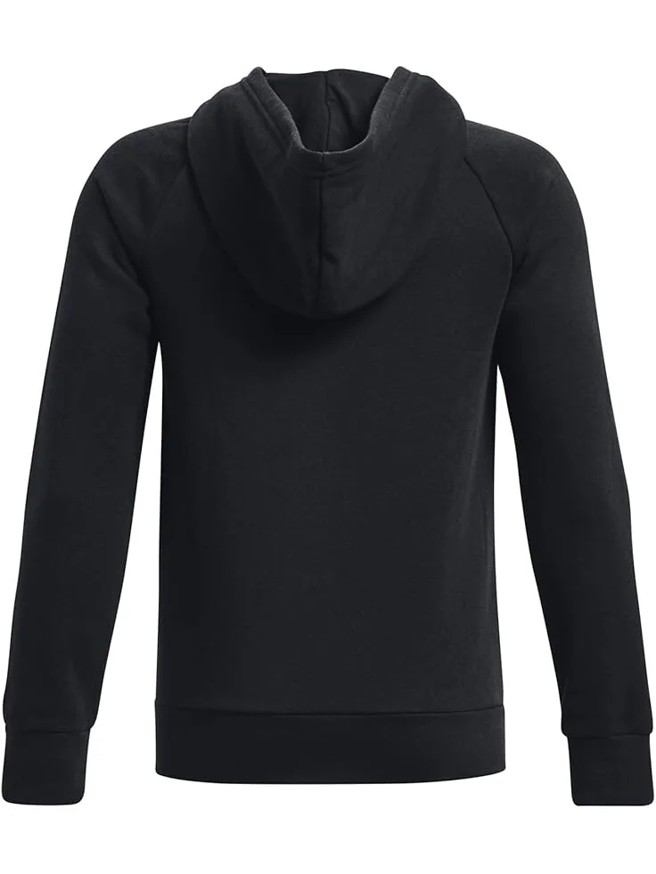 Худи Under Armour Kids Rival Fleece Full Zip Hoodie — изображение 2 из 2, черный/белый