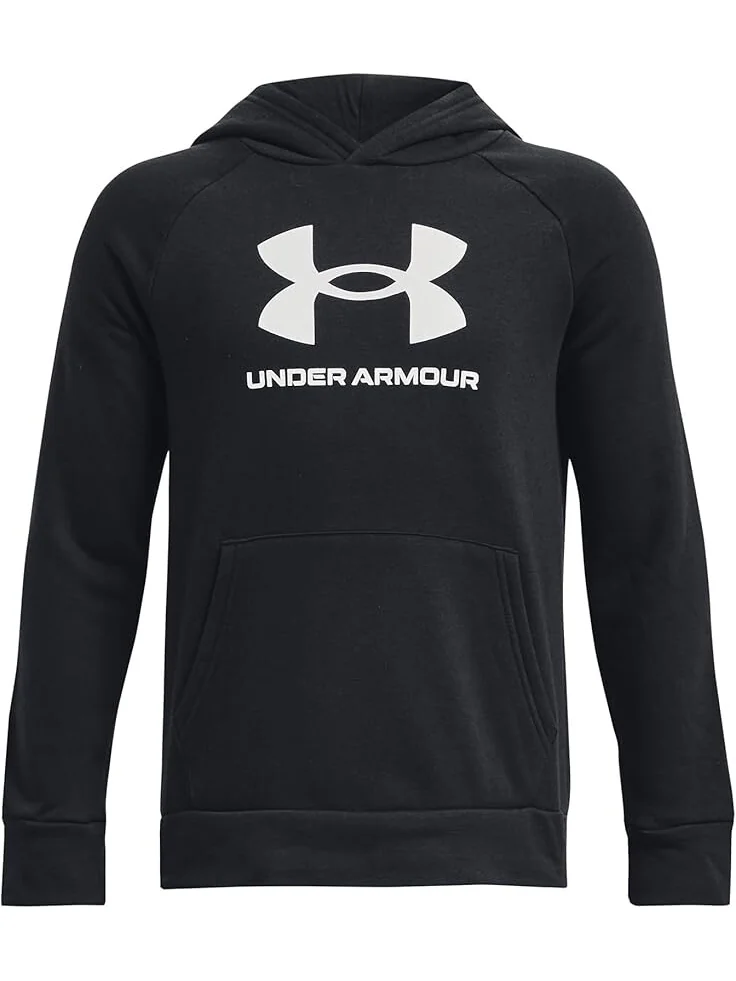 Худи Under Armour Kids Rival Fleece Big Logo Hoodie — изображение 1 из 2, черный/белый