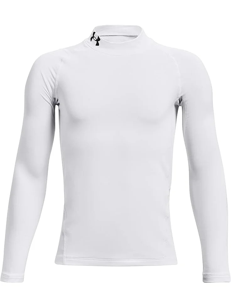 Толстовка Under Armour Kids ColdGear Armour Mock Long Sleeve T-Shirt — изображение 1 из 2, белый/черный