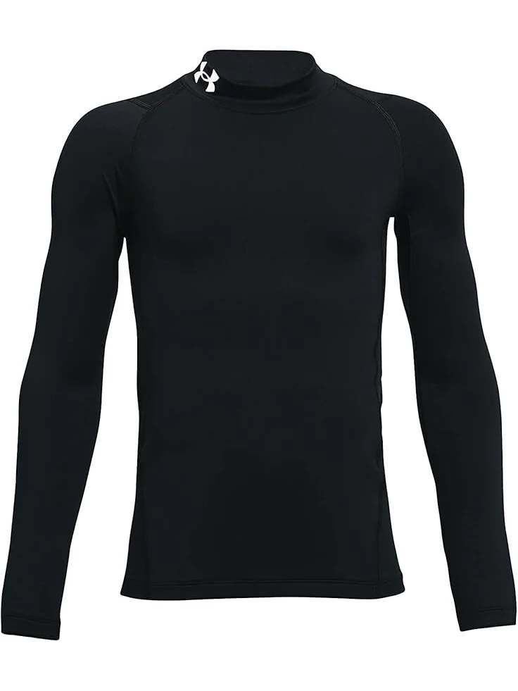 Толстовка Under Armour Kids ColdGear Armour Mock Long Sleeve T-Shirt — изображение 1 из 2, черный/белый