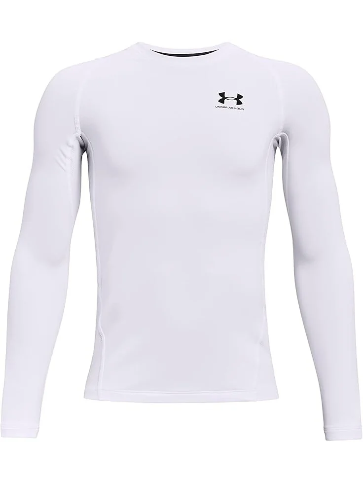 Толстовка Under Armour Kids ColdGear Armour Long Sleeve T-Shirt — изображение 1 из 2, белый/черный