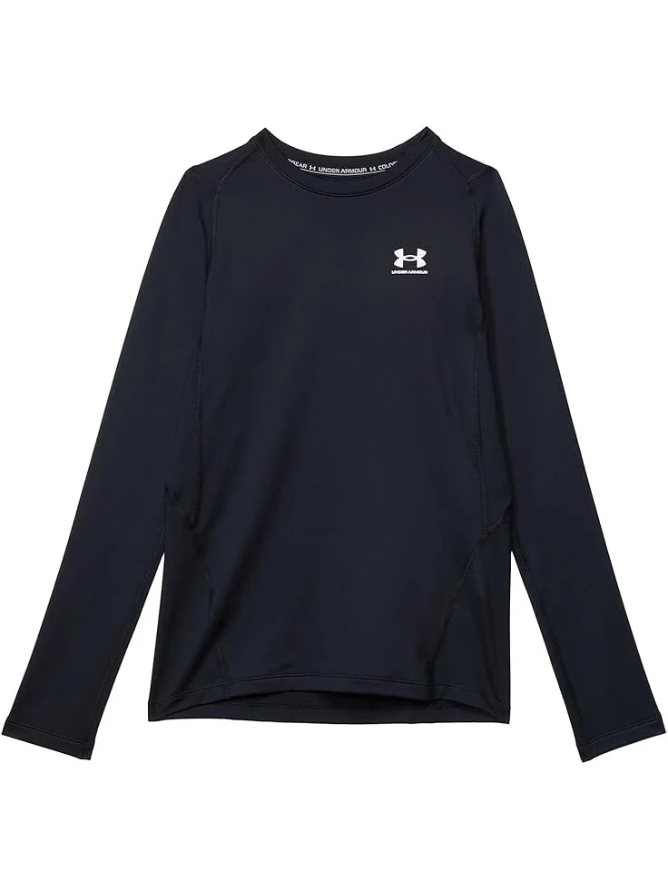 Толстовка Under Armour Kids ColdGear Armour Long Sleeve T-Shirt — изображение 1 из 2, черный/белый