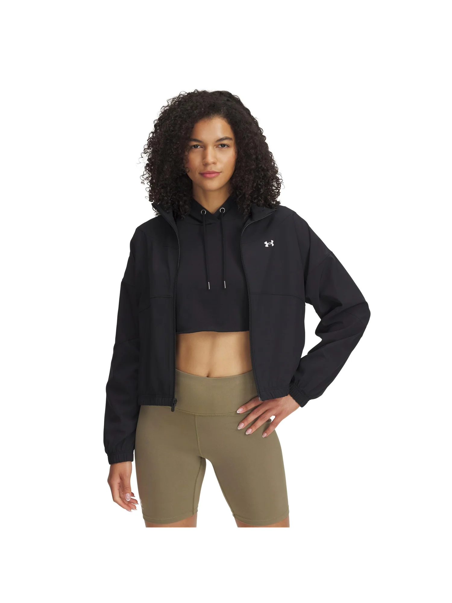Куртка Under Armour Rival Woven Jacket — изображение 1 из 3, черный/белый