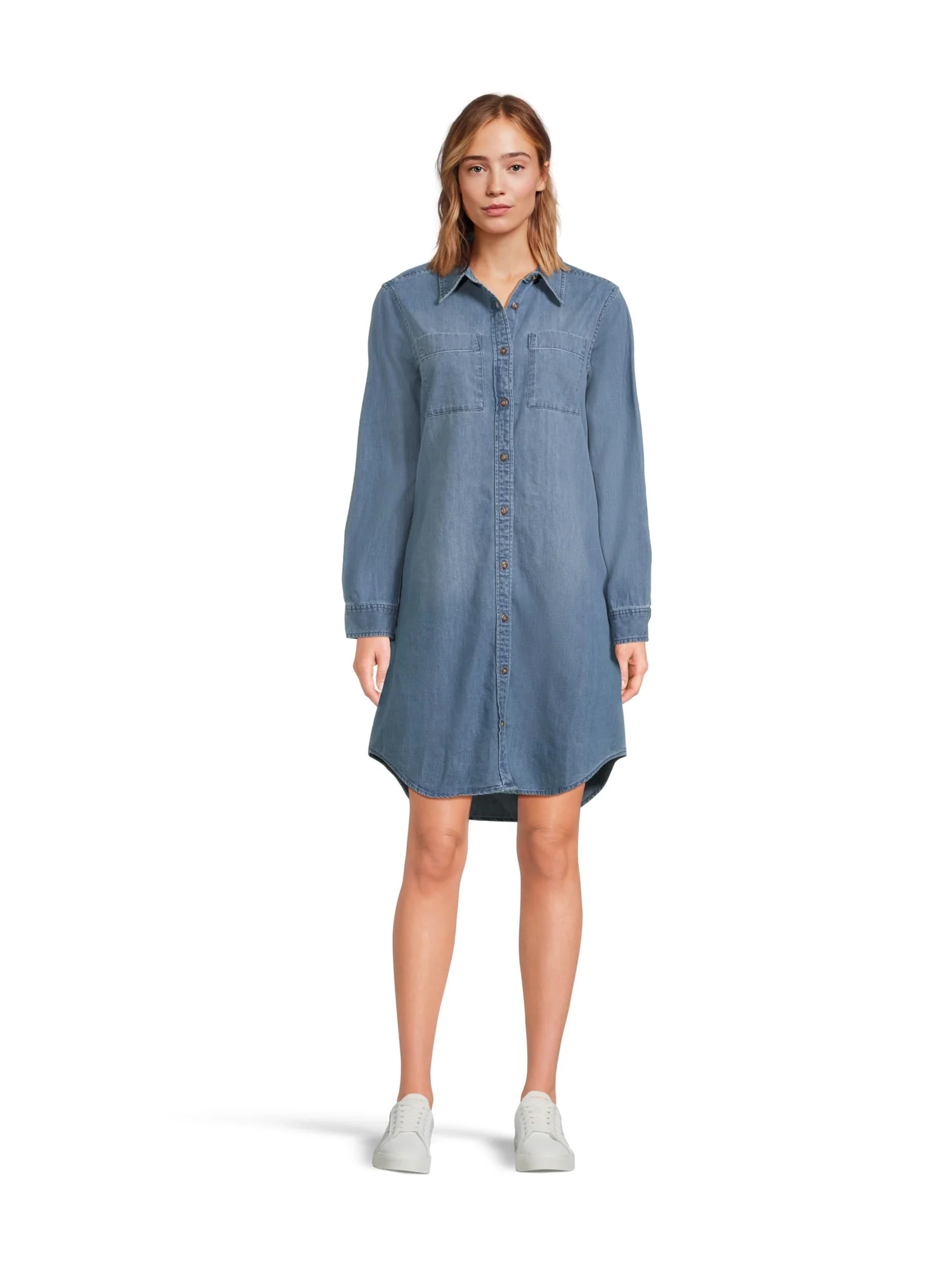 Платье L.L.Bean Heritage Washed Denim Shirt Dress — изображение 1 из 4, синий