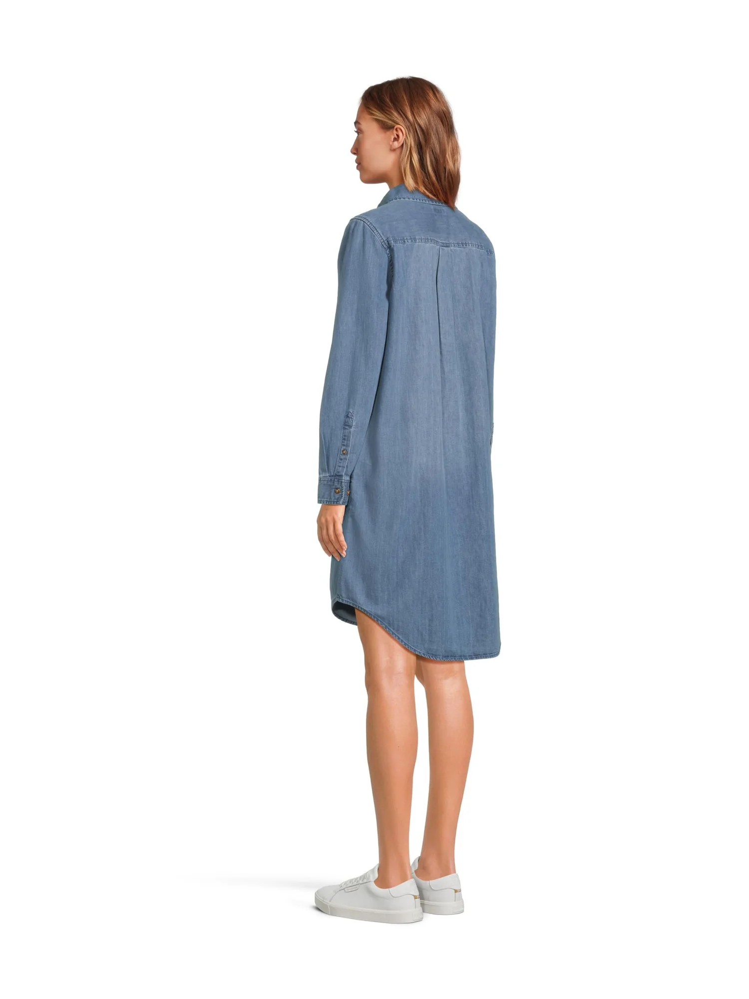 Платье L.L.Bean Heritage Washed Denim Shirt Dress — изображение 3 из 4, синий