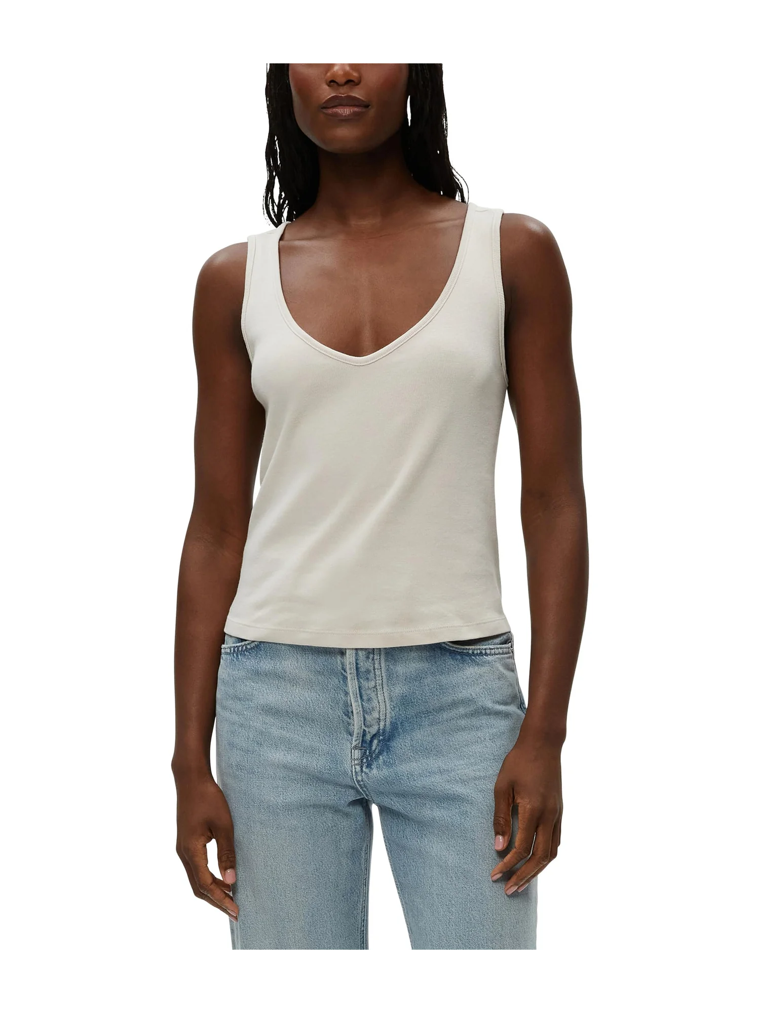 Топ Michael Stars Sloan V-neck Tank — серый
