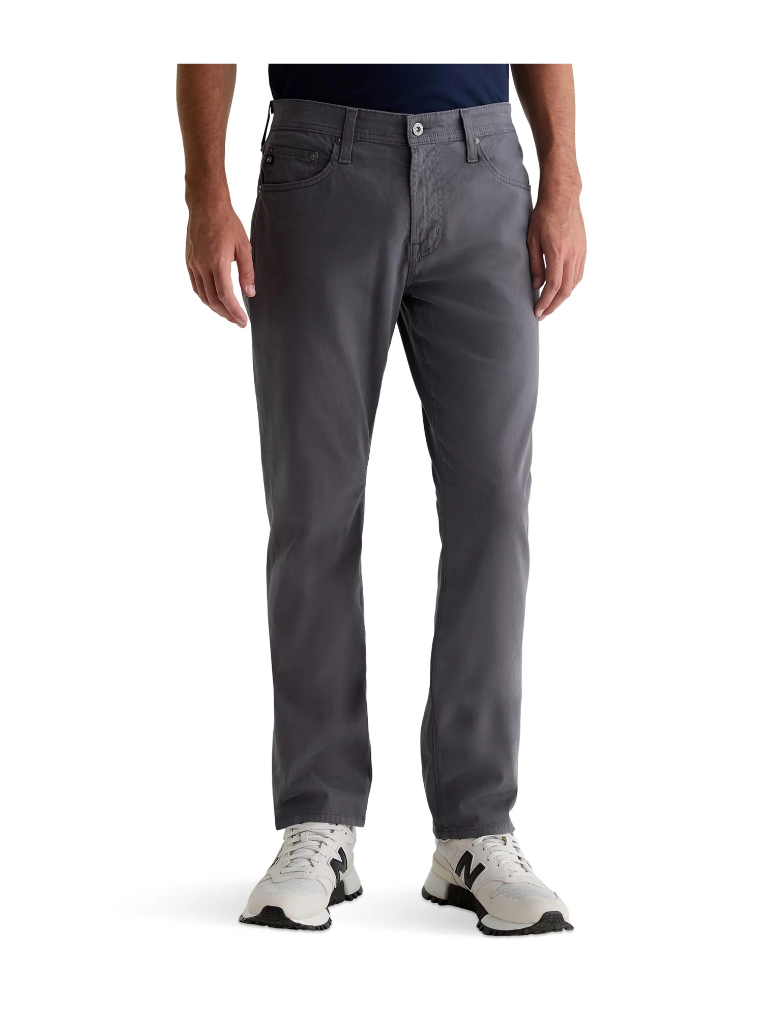 Брюки AG Jeans Everett Slim Straight Leg Twill Pants — изображение 1 из 6, серый