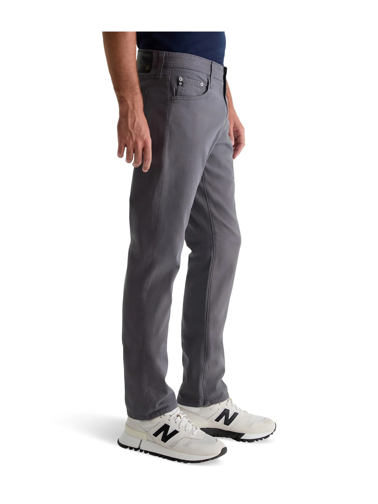 Брюки AG Jeans Everett Slim Straight Leg Twill Pants — изображение 2 из 6, серый