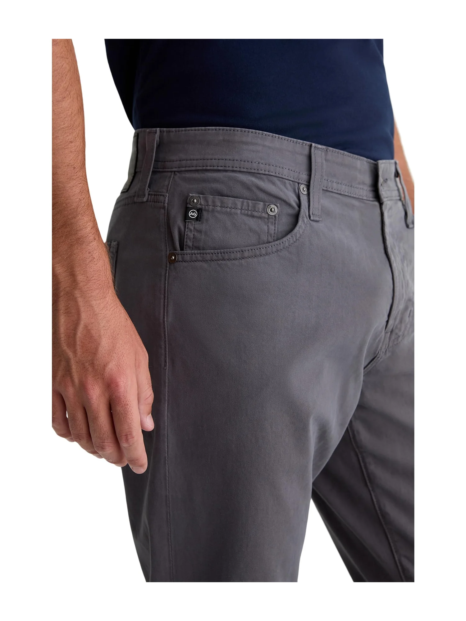 Брюки AG Jeans Everett Slim Straight Leg Twill Pants — изображение 4 из 6, серый