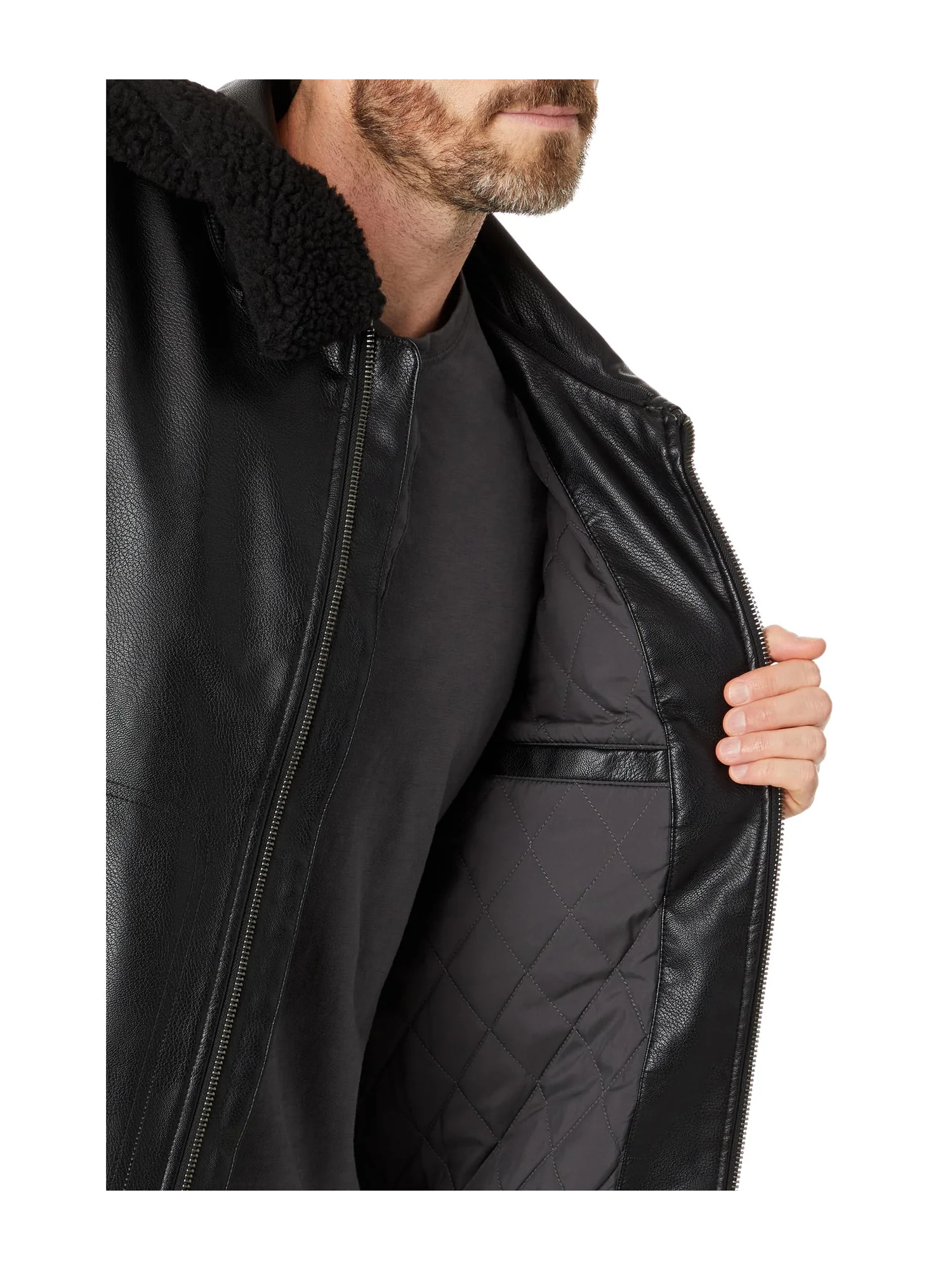 Куртка Levi's Faux Leather Bomber Jacket — изображение 3 из 4, черный