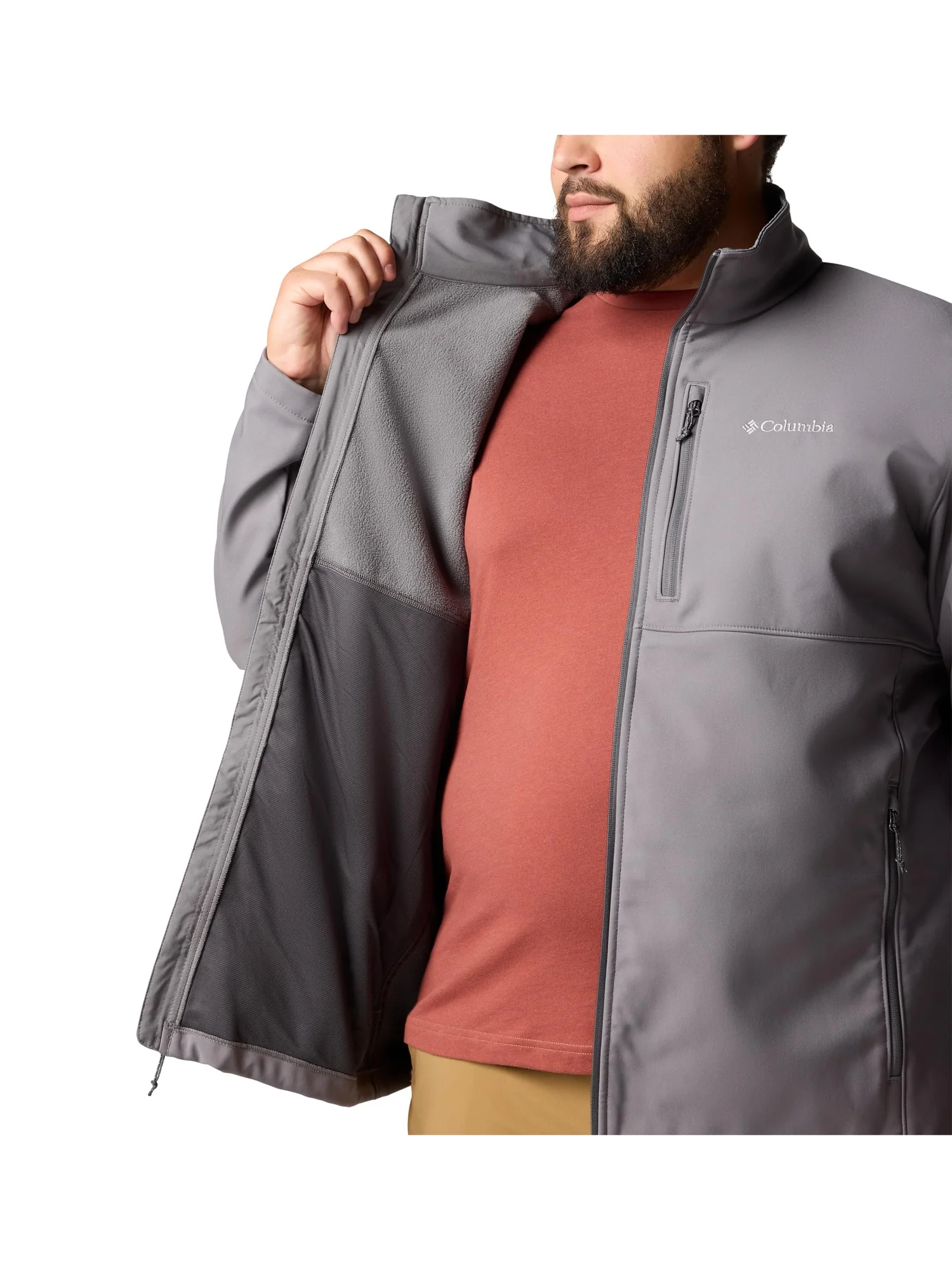 Куртка Columbia Big & Tall Ascender Softshell Jacket — изображение 2 из 4, серый