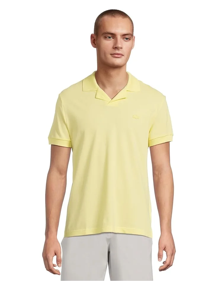 Рубашка поло Lacoste Classic Fit Buttonless Polo — изображение 1 из 5, желтый