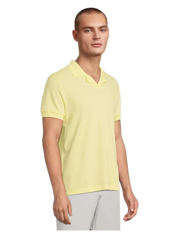 Рубашка поло Lacoste Classic Fit Buttonless Polo — изображение 2 из 5, желтый