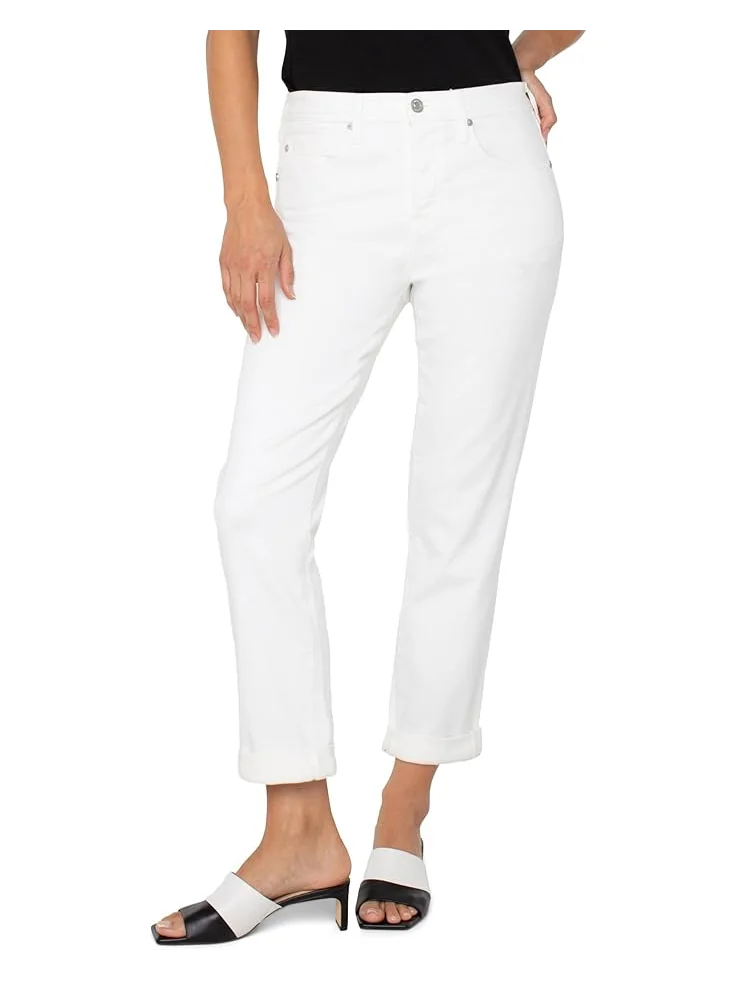 Джинсы Liverpool Los Angeles The Keeper Boyfriend Rolled Cuff Jeans — изображение 1 из 3, яркий белый