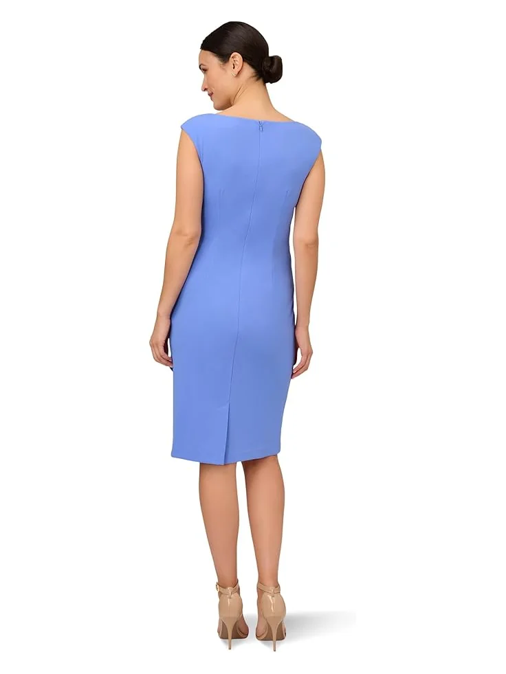 Платье Adrianna Papell Crepe Draped Overlay Dress, цвет Precious Peri — изображение 2 из 3