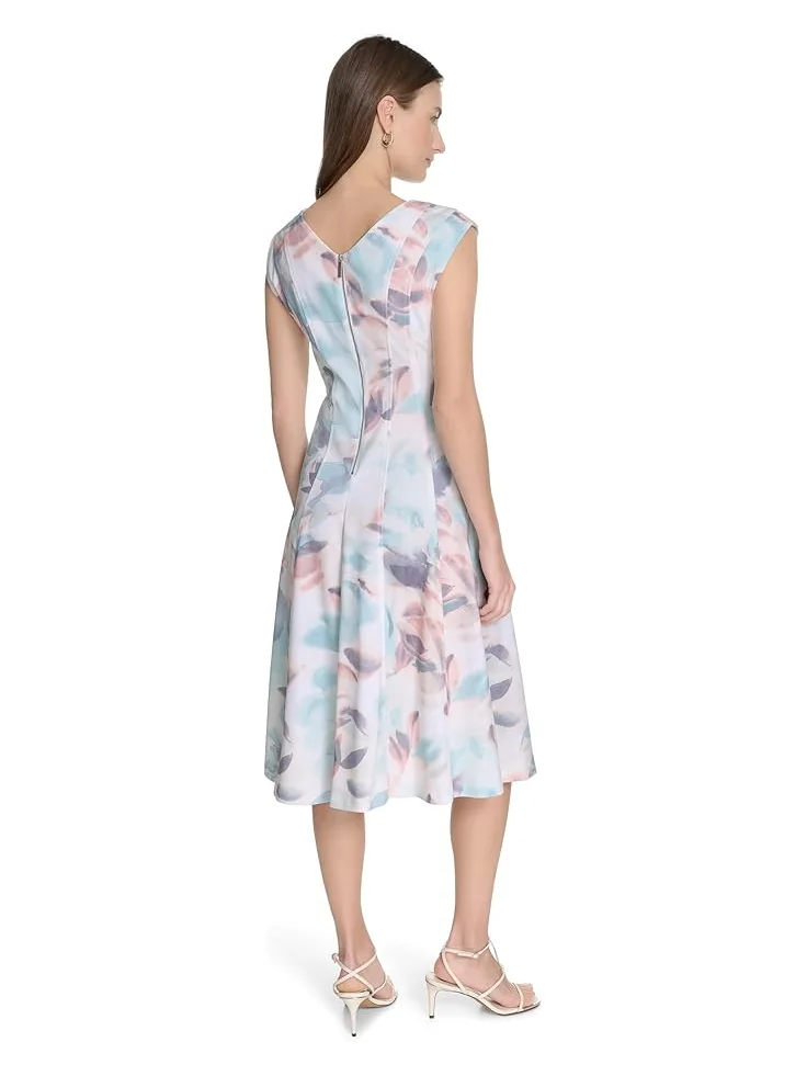 Платье Calvin Klein Printed Seamed Aline — изображение 2 из 3, мульти