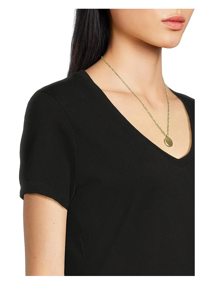 Футболка Madewell Northside Vneck Tee — изображение 4 из 5, черный