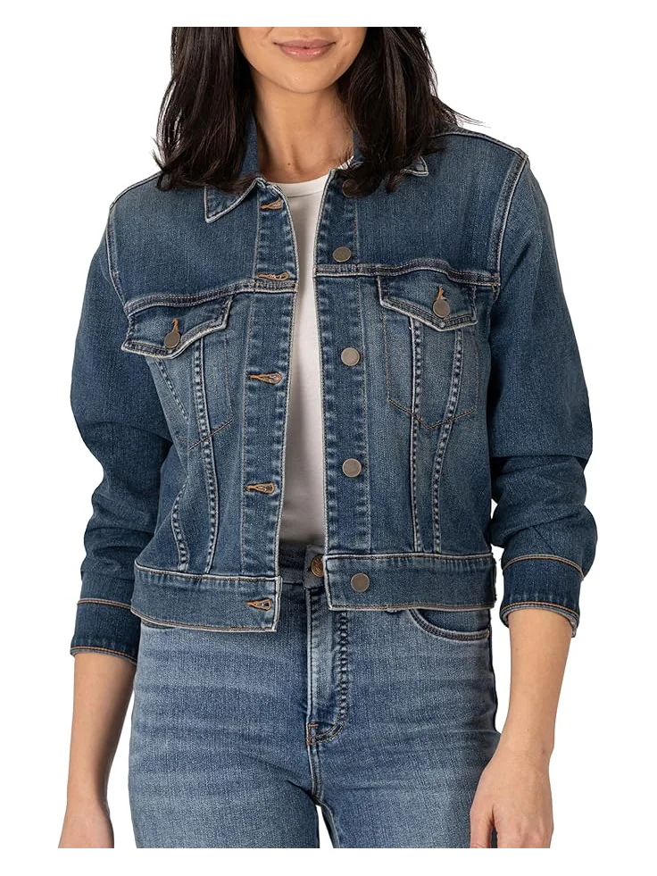 Куртка KUT from the Kloth Julia Crop Jacket w/ Drop Shoulder-Regular Waistband, цвет Main — изображение 1 из 4