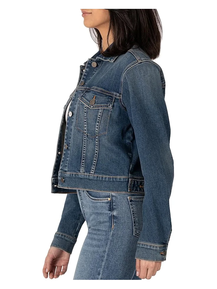 Куртка KUT from the Kloth Julia Crop Jacket w/ Drop Shoulder-Regular Waistband, цвет Main — изображение 2 из 4