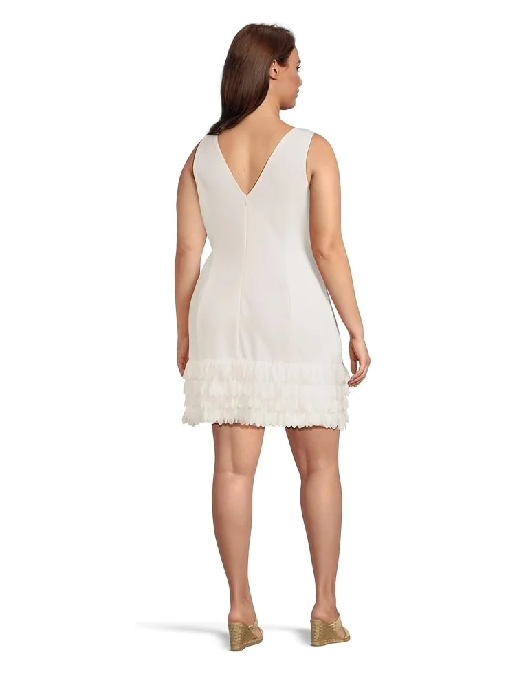 Платье Adrianna Papell 3d Petal Crepe Short Dress — изображение 3 из 4, слоновая кость
