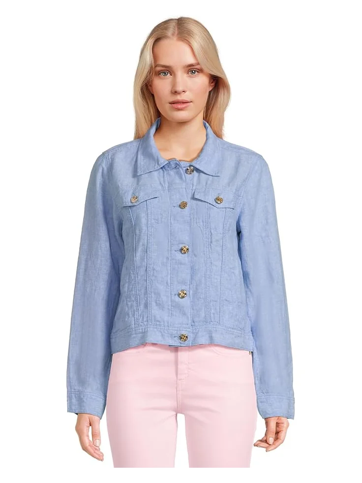 Куртка Lilly Pulitzer Seaspray Linen Jacket — изображение 1 из 5, синий белый