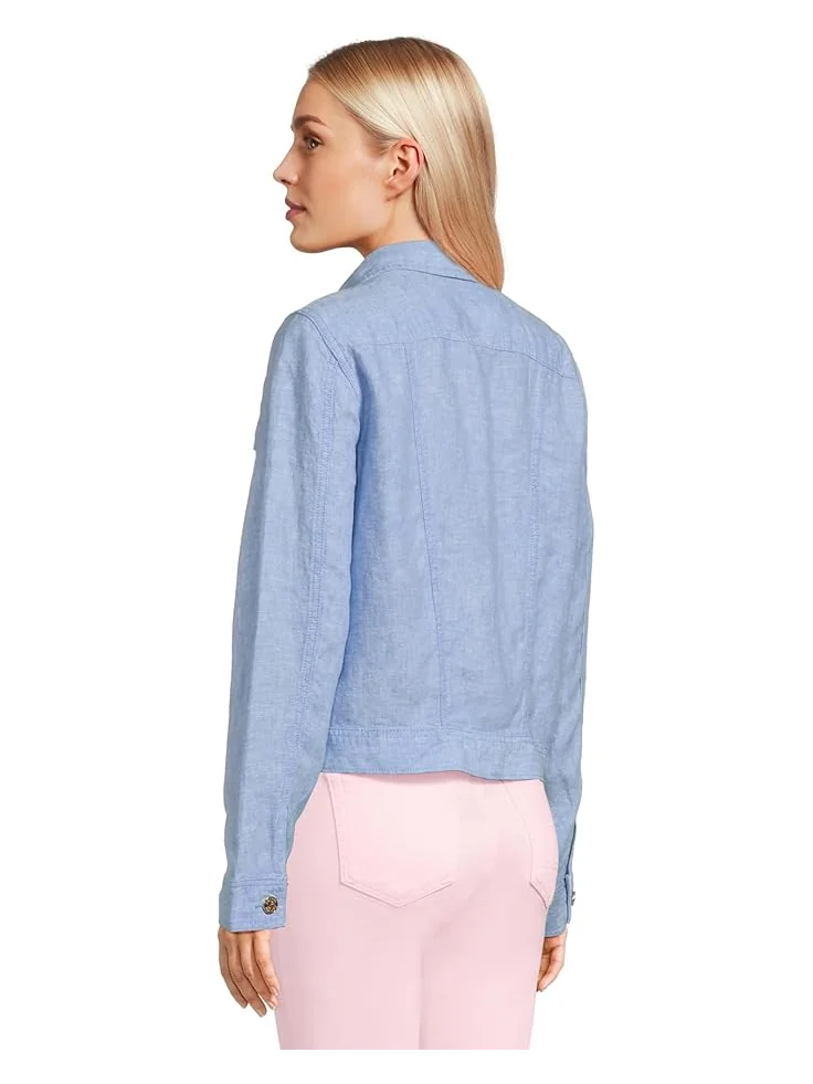 Куртка Lilly Pulitzer Seaspray Linen Jacket — изображение 3 из 5, синий белый