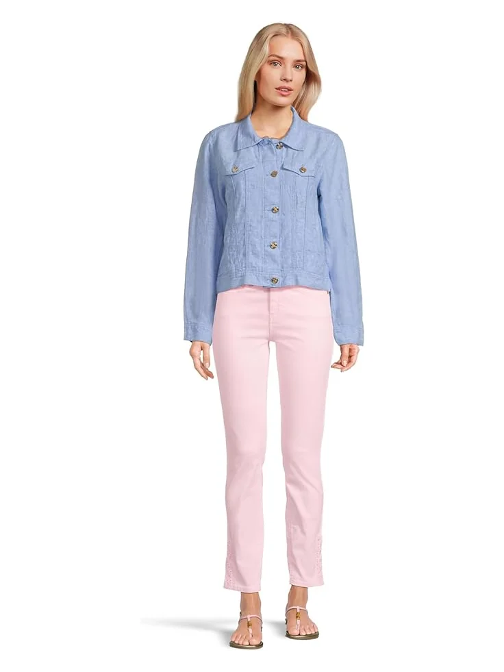 Куртка Lilly Pulitzer Seaspray Linen Jacket — изображение 5 из 5, синий белый