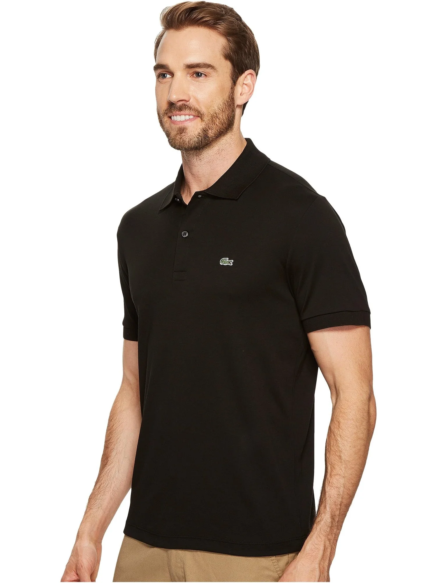 Поло Lacoste из хлопка Pima — изображение 2 из 4, черный
