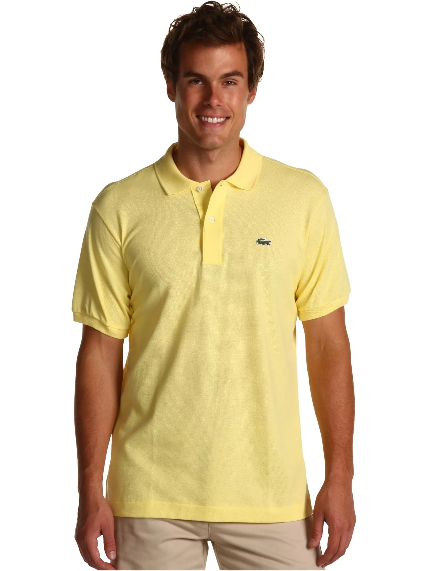 Поло Lacoste Short Sleeve Classic Pique Polo Shirt — изображение 1 из 4, желтый