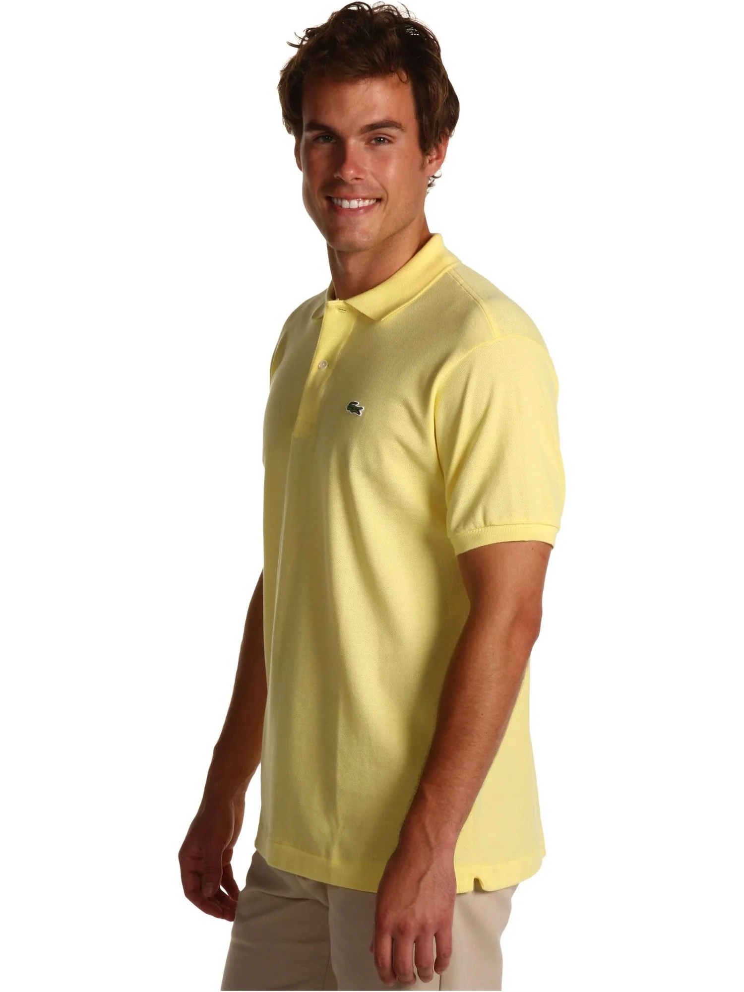 Поло Lacoste Short Sleeve Classic Pique Polo Shirt — изображение 2 из 4, желтый
