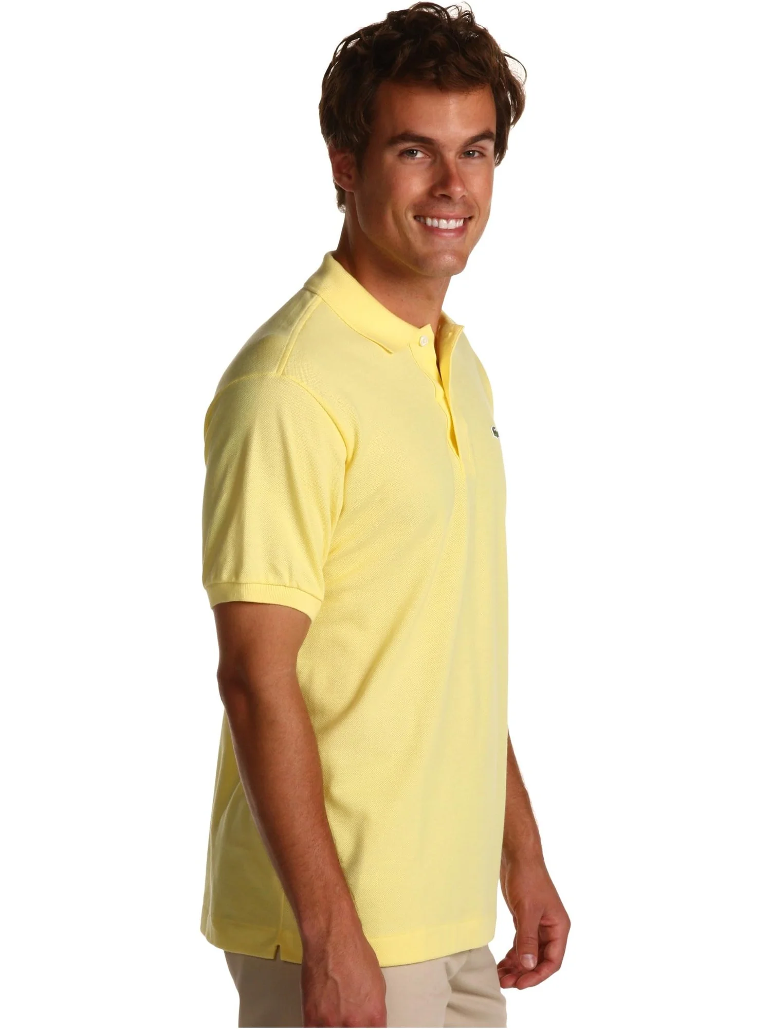 Поло Lacoste Short Sleeve Classic Pique Polo Shirt — изображение 4 из 4, желтый