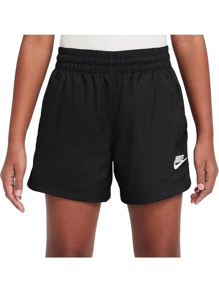 Шорты Nike Kids Sportswear Club 4.5" Woven Shorts — изображение 1 из 3, черный/белый