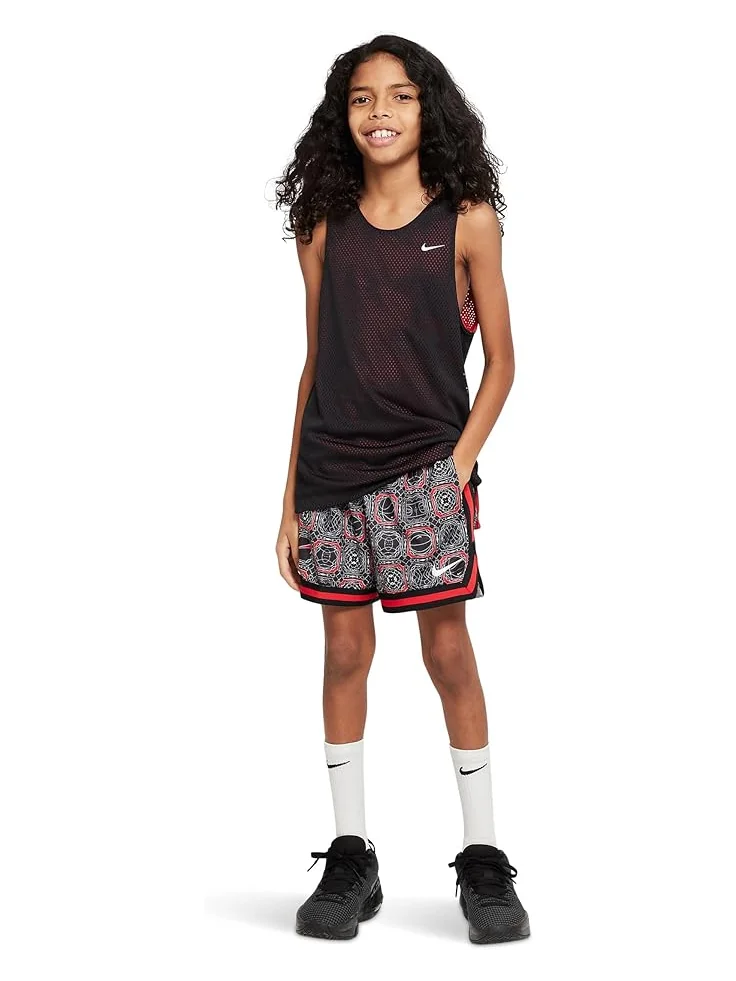 Шорты Nike Kids DNA Dri-FIT 5" Patterned Basketball Shorts — изображение 6 из 6, красный/белый