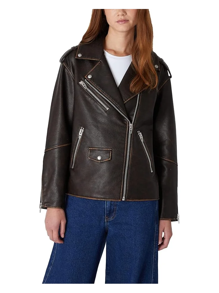 Куртка Blank NYC Vegan Leather Moto Jacket — изображение 1 из 3, коричневый