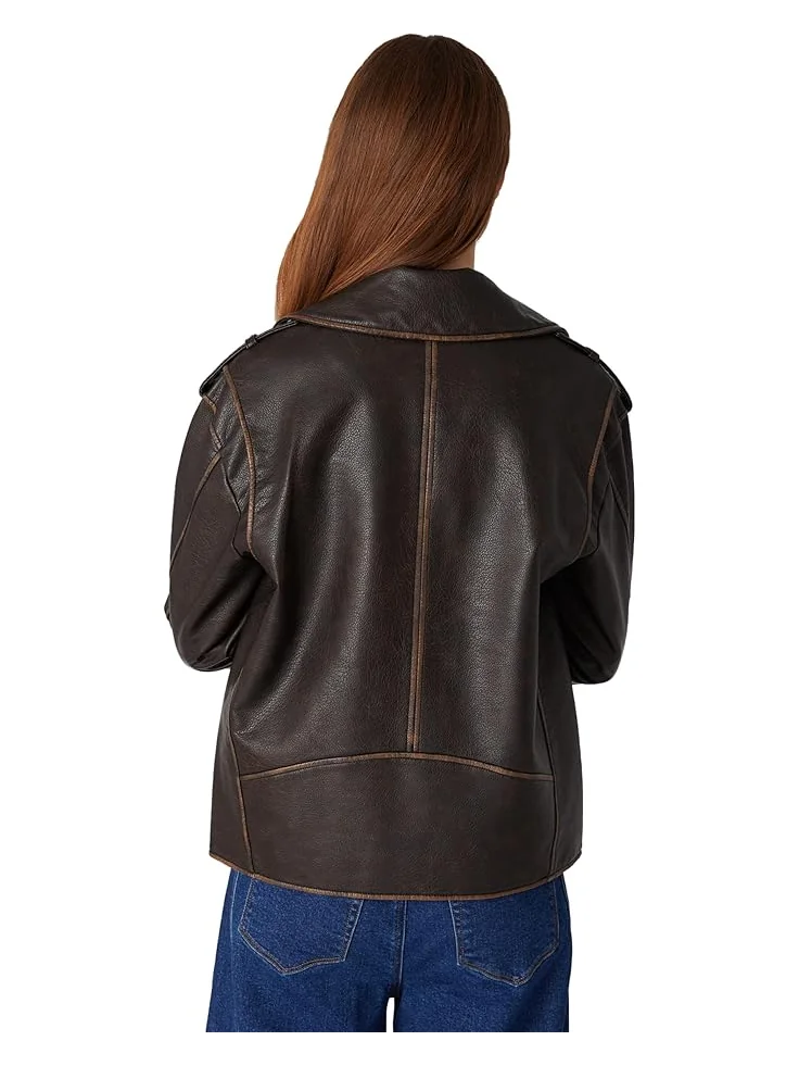 Куртка Blank NYC Vegan Leather Moto Jacket — изображение 2 из 3, коричневый