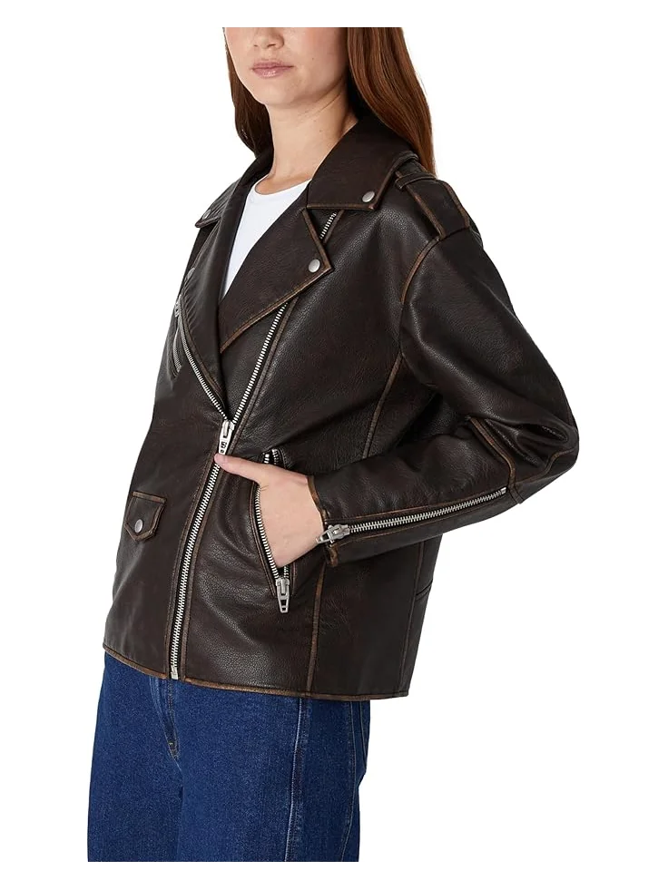 Куртка Blank NYC Vegan Leather Moto Jacket — изображение 3 из 3, коричневый