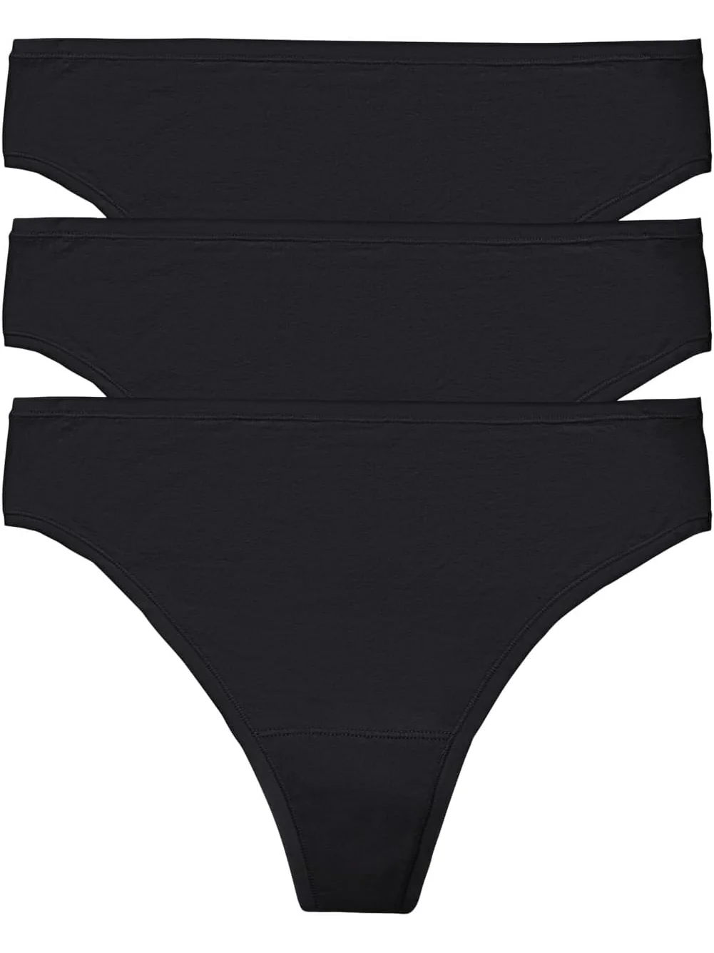 Стринги Natori Bliss Bare Cotton Thong 3-Pack — изображение 1 из 1, черный