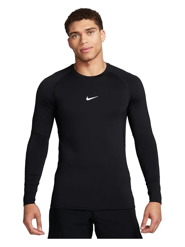 Топ Nike Pro Dri-fit Slim Long-sleeve Fitness Top — изображение 1 из 4, черный/белый