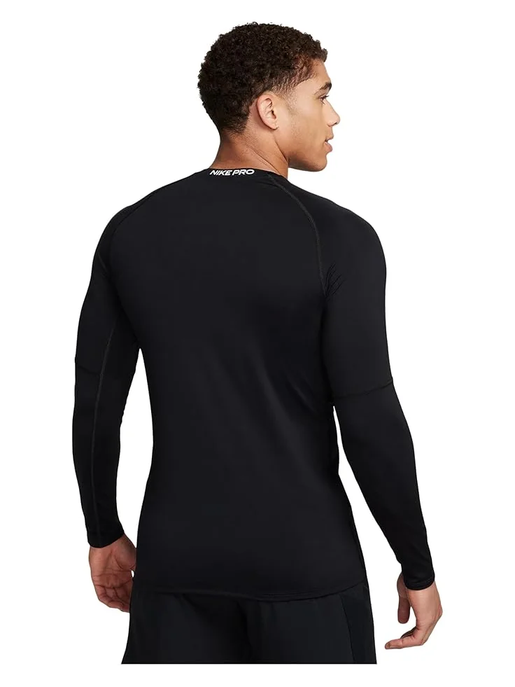 Топ Nike Pro Dri-fit Slim Long-sleeve Fitness Top — изображение 2 из 4, черный/белый