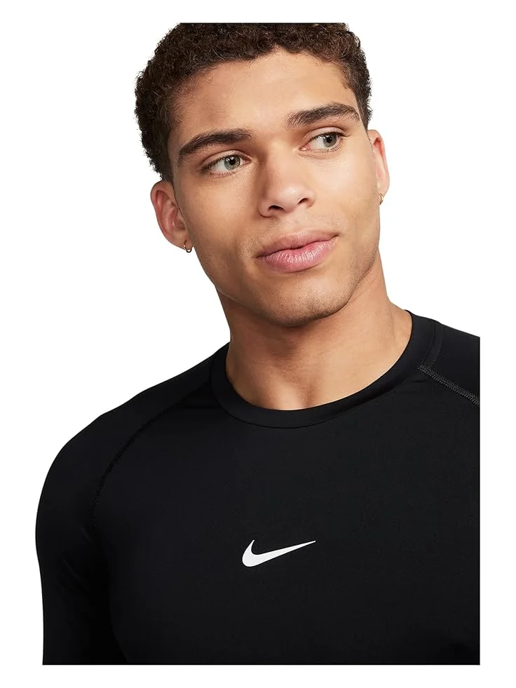 Топ Nike Pro Dri-fit Slim Long-sleeve Fitness Top — изображение 3 из 4, черный/белый